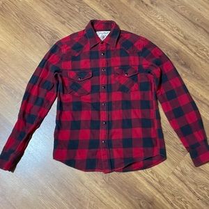 Coastal Clothing flannel shirt red mens small